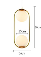 Modern Metal Glass Ball Pendant Lights for Living Room and Kitchen