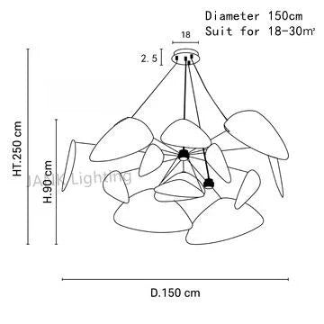 Leaf Grid Chandelier: Designer White Fabric Screen Suspension Lighting for Kitchen Island, Living Room, Bedroom