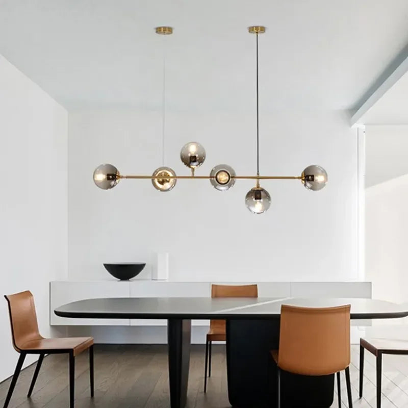 LED Glass Pendant Chandelier: Modern Nordic Style for Dining Room, Bedroom Decor