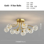 Glass Bubble Ball Crystal LED Ceiling Light - Black Gold Aesthetic Décor