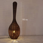 Bamboo Floor Lamp: Unique Rattan Light for Living Room, Bedroom, Teahouse Decor