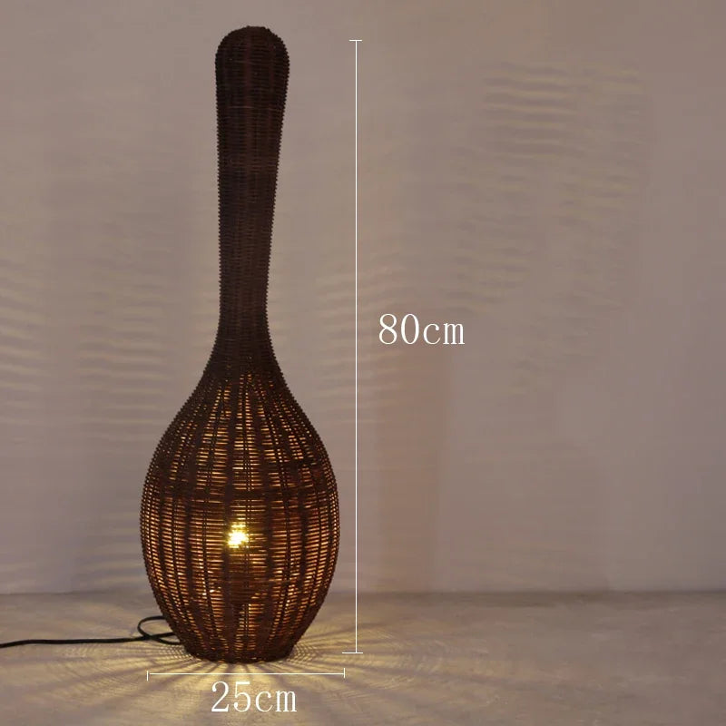 Bamboo Floor Lamp: Unique Rattan Light for Living Room, Bedroom, Teahouse Decor