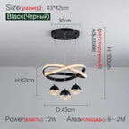 Modern Art Three-Head Chandelier for Dining Room and Bedroom