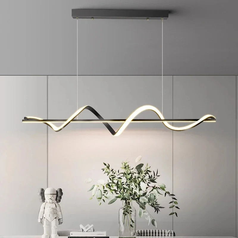 Modern Curved Dining Table Pendant Lamp LED Suspension Lighting