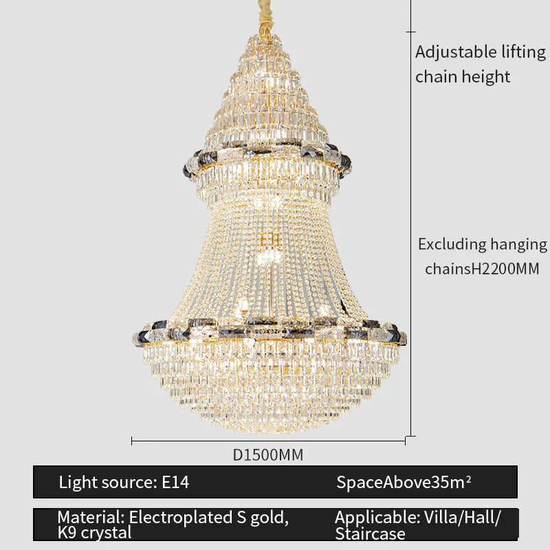 Crystal Chandelier: Elegant European Luxury Lighting for Living Room, Restaurant, and Bedroom