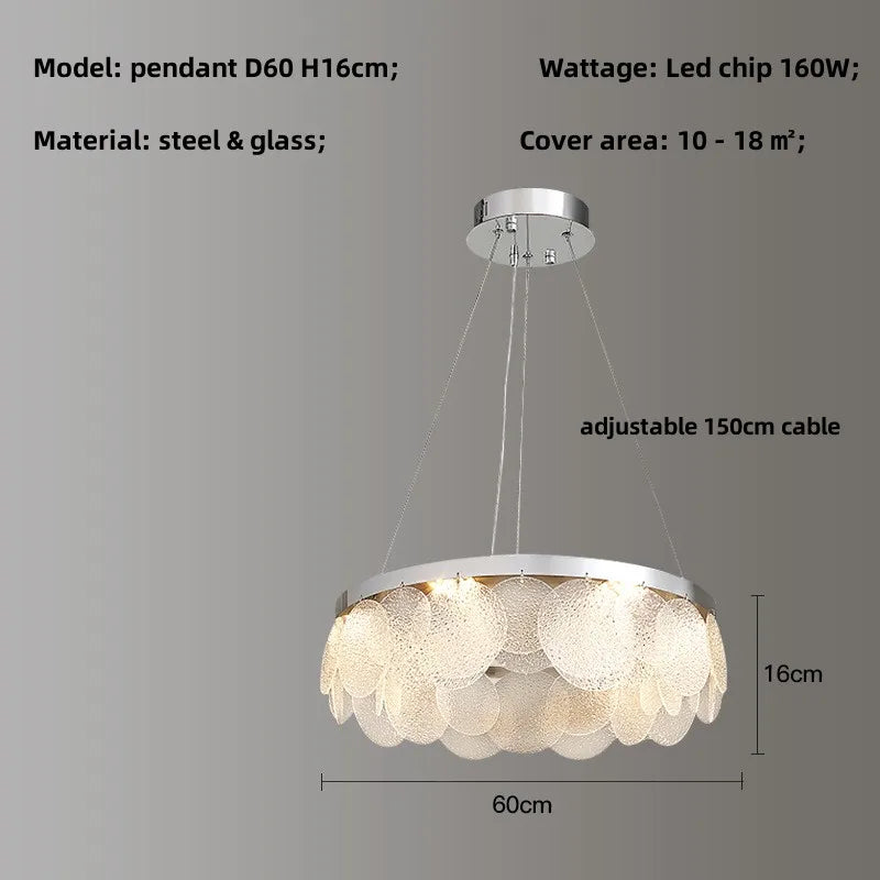 Modern Chrome Steel Ceiling Chandelier: Stylish LED Ceiling Lights for Living Room Décor