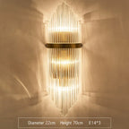 Golden Crystal Wall Lamp: Elegant LED Sconce for Bedroom, Living Room, Bathroom