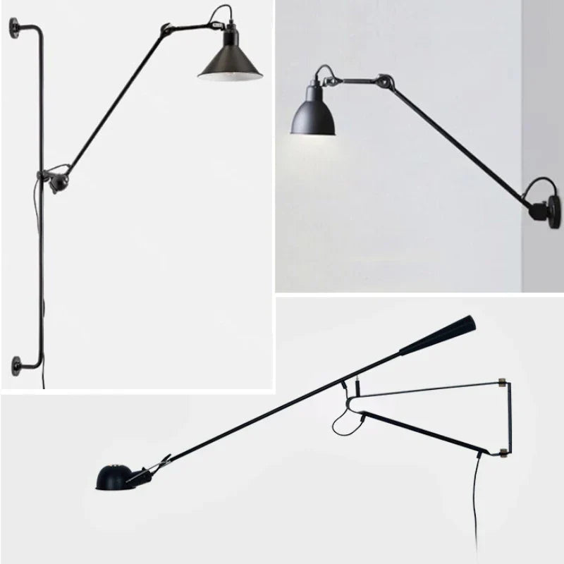 Metal Long Arm Rocker Wall Lamp for Living Room Bedroom LED Reading Lights