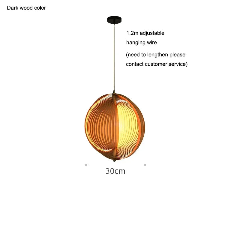 Wabi Sabi Wooden LED Pendant Lights for Home Decor and Lighting