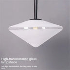 LED Glass Art Wall Lamp with Long Rocker Arm for Living Room and Studio