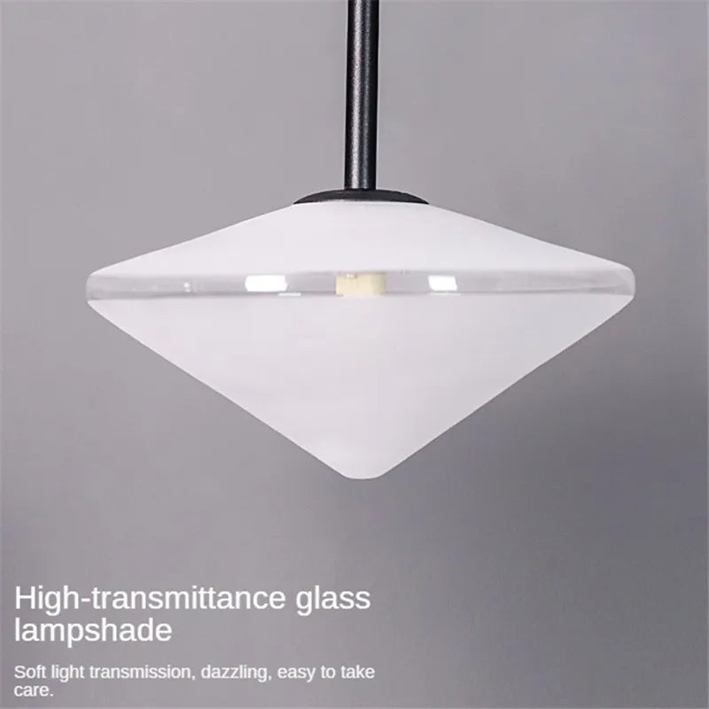 LED Glass Art Wall Lamp with Long Rocker Arm for Living Room and Studio