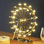 LED Ferris Wheel Table Lamp for Bedroom Decor Stainless Steel Night Light