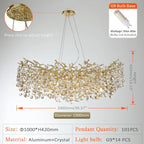 Sun Crystal Chandelier for Elegant Living Room & Lobby Lighting