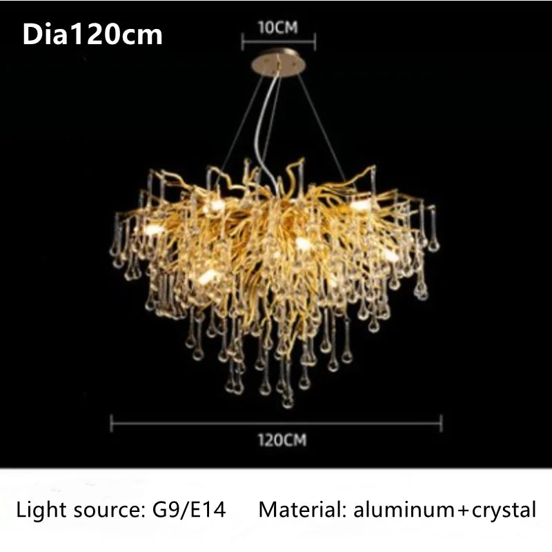 Luxury Crystal Ceiling Chandelier for Modern Living, Dining, Bedroom, and Hotel Hall Decor