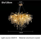 Luxury Crystal Ceiling Chandelier for Modern Living, Dining, Bedroom, and Hotel Hall Decor