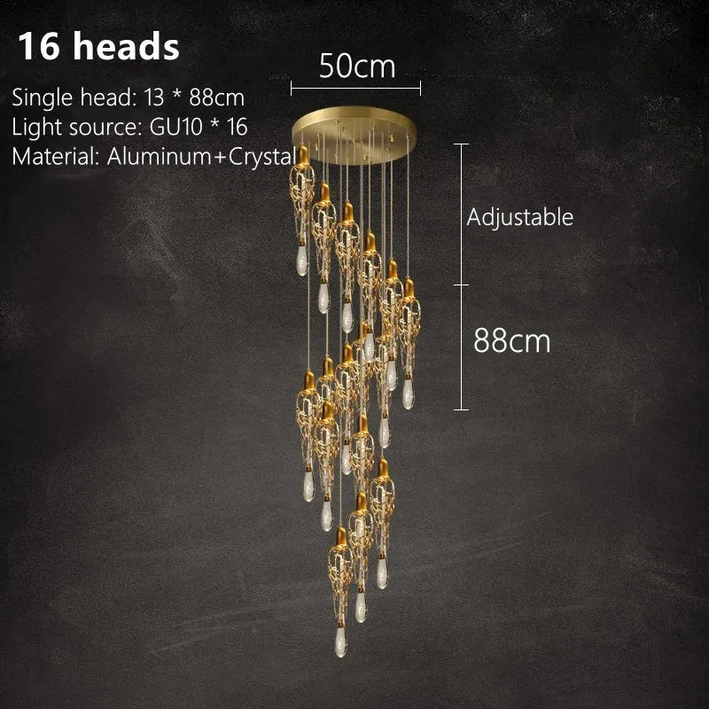 Branch Art Cage Crystal Chandelier for Modern Dining Room Lighting