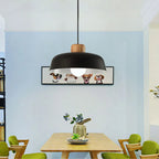 Nordic Wood Aluminum Pendant Lights Modern Hanging Lamps E27 LED Chandelier