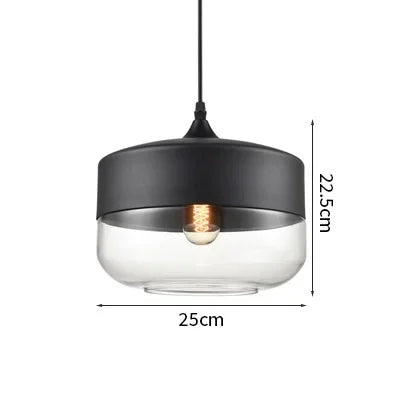 Wood Color Glass LED Pendant Light for Bedroom Dinning Living Room