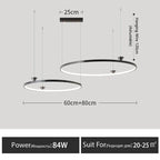 Circular All-Copper Italian Style LED Pendant Lamp for Living Room and Bedroom