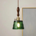 Nordic Wooden Glass Pendant Chandelier for Bedroom Living Dining Room