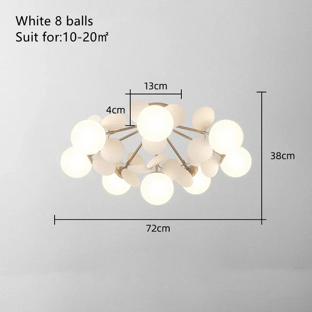 Kids' Room Glass Ball Chandelier, Modern LED Ceiling Light Fixture