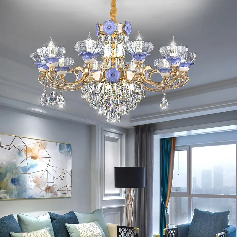 Crystal Candle Chandelier for Living Room, Bedroom, and Dining Room