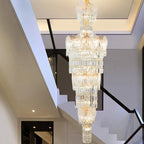 European Crystal Chandelier Modern Duplex Hotel Villa Staircase Long Chandelier