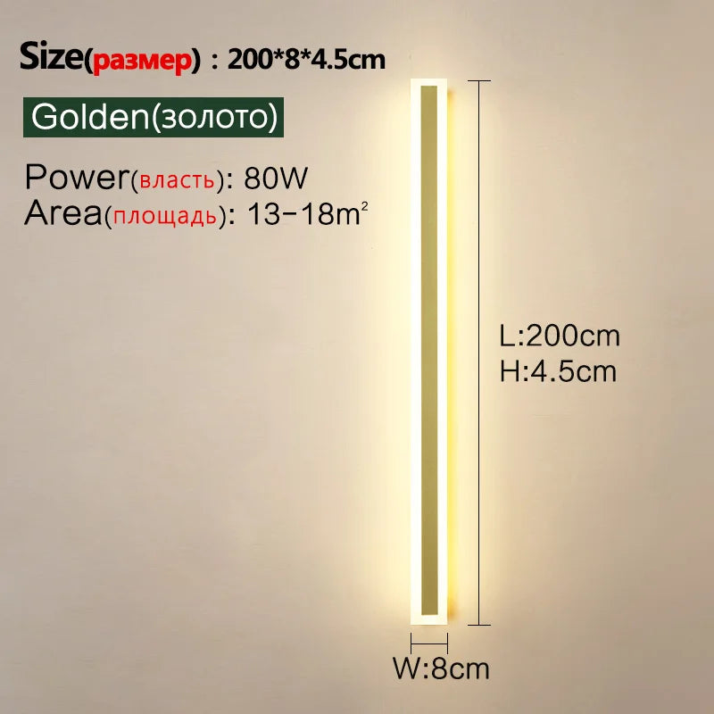 Minimalist Wall Lamp Strip Light for Outdoor Garden Decor