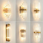Crystal Gold LED Wall Sconce Modern Light for Bedroom Living Room Home Decor