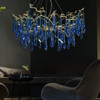 Copper Crystal Chandelier: Customizable LED Lighting for Luxury Living Rooms