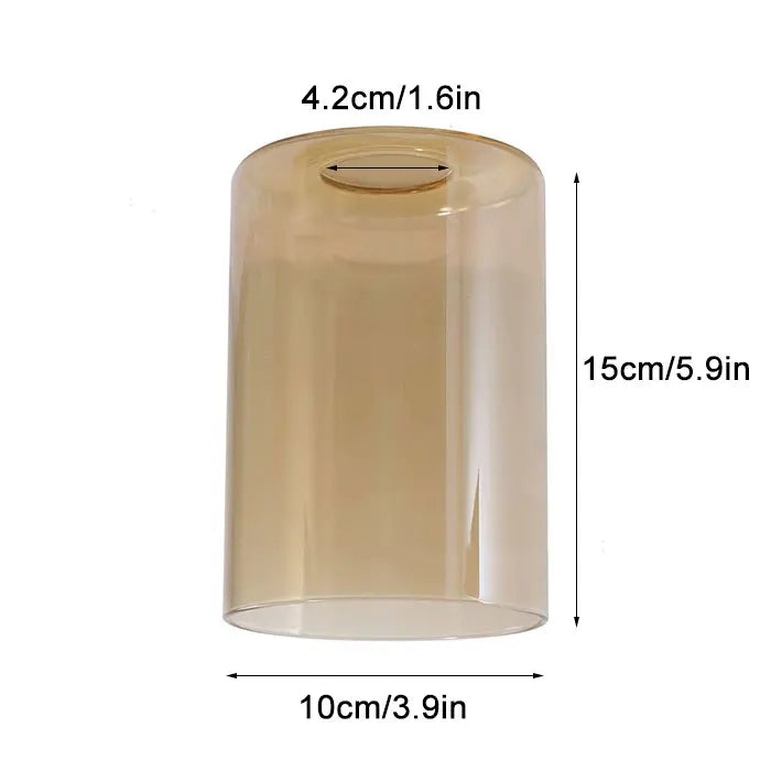 Tea Color Glass Lamp Shade for Chandelier, D10xH20cm, Cylinder Shape