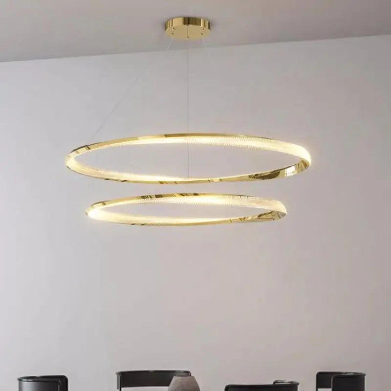 Modern Steel Dimmable LED Chandelier: Remote Control Stair Lustre Pendant Lights