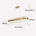 Crystal Chandelier LED Ring Lamp for Dining Room Center Living Restaurant Decor