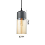 Wood Color Glass LED Pendant Light for Bedroom Dinning Living Room