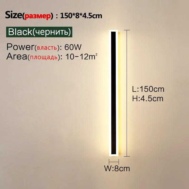 Minimalist Wall Lamp Strip Light for Outdoor Garden Decor