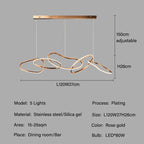 Rose Gold Maillon Pendant Light for Minimalist Dining Room Décor