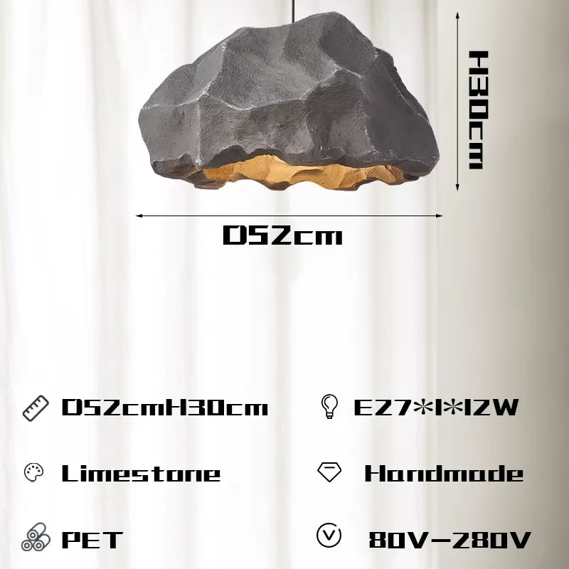 Rock Shape LED Chandelier - Nordic Resin Pendant Lamp for Living Room