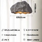 Rock Shape LED Chandelier - Nordic Resin Pendant Lamp for Living Room