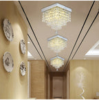 Crystal Square Ceiling Lamp: Elegant Lighting for Corridor, Ladder, Entrance