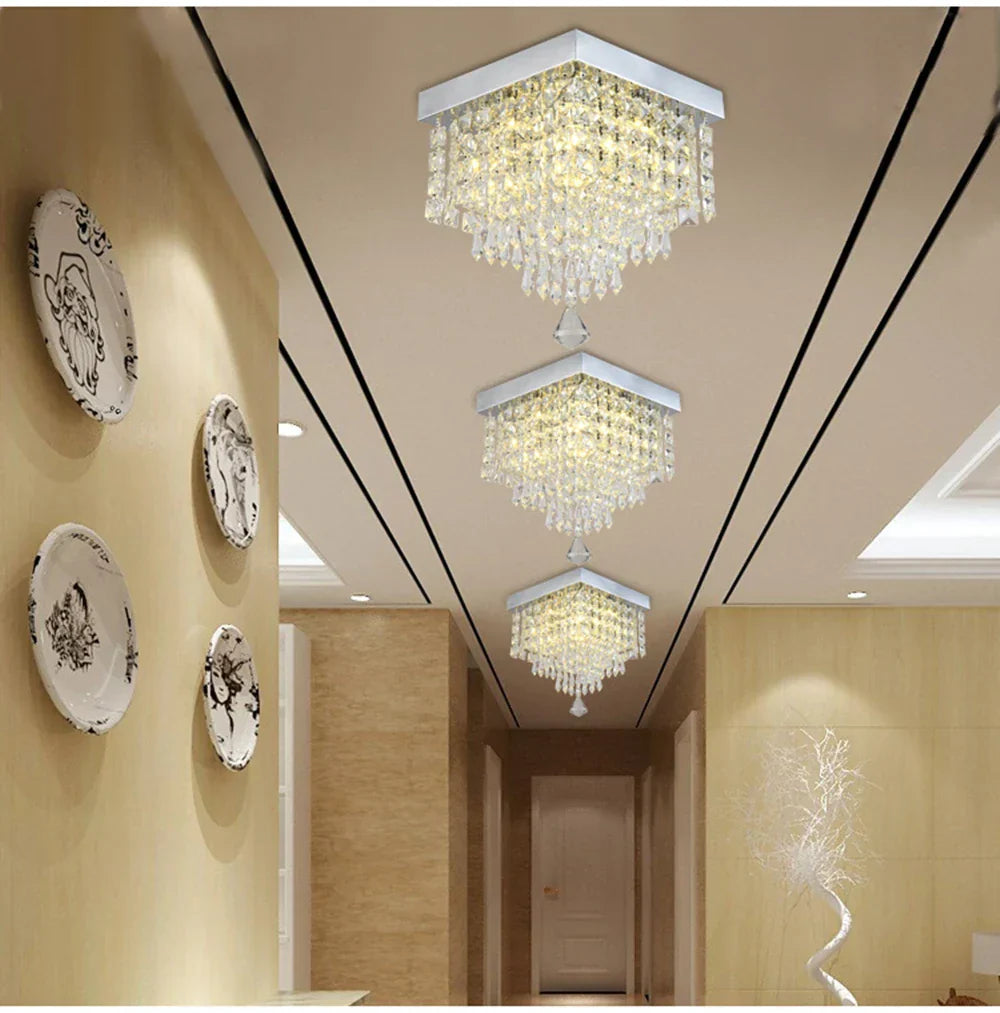 Crystal Square Ceiling Lamp For Home Lighting Decor