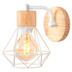 Industrial LED Wood Wall Sconce E27 Retro Bedside Lamp Vintage Indoor Lighting