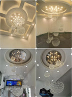 Crystal Ball Chandelier: Modern LED Spiral Pendant Light for Staircase, Living Room, Lobby