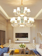 Deluxe Duplex Living Room Chandelier - Elegant Villa & Hotel Pendant Lighting