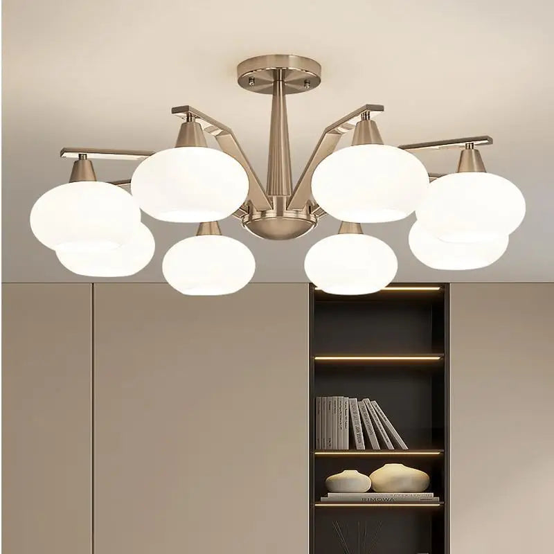 Modern Nickel LED Chandelier Light for Living, Dining, Bedroom - Luminaire
