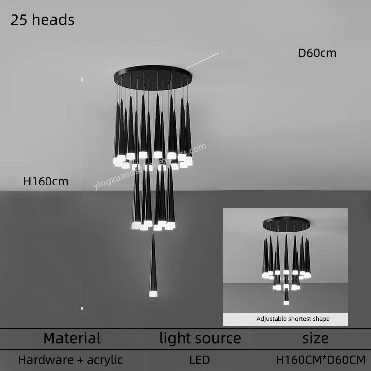 Modern Loft Chandelier LED Ceiling Light for Living Room Hallway