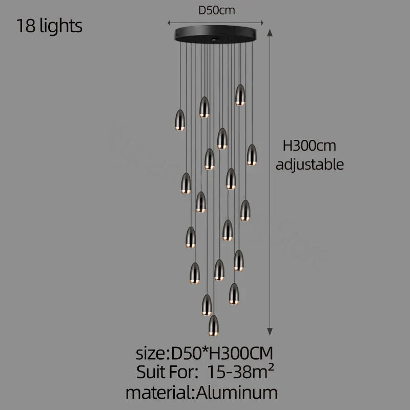 Modern Mini LED Chandelier for Kitchen Living Room Staircase Pendant Lighting