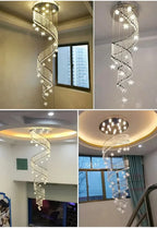 Crystal Spiral Chandelier: Modern Home Decoration for Living Room, Duplex, Villa, Loft