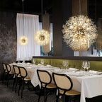 Modern Crystal LED Dandelion Chandelier for Home Living Room Dining Hall Decor