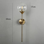 Gold Glass Ball Wall Lamp for Living Room Decor