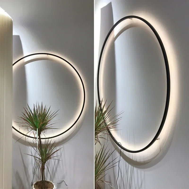 Modern LED Wall Lamp Ring Design USB Wall Sconce Lighting